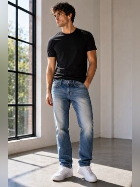 Buffalo David Bitton Six-X Basic Slim Straight Stretch Jeans Men’s 32x34